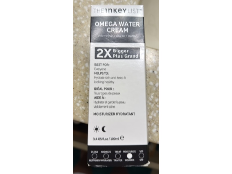 The Inkey list Omega Water Cream, 3.4 fl oz/100 mL