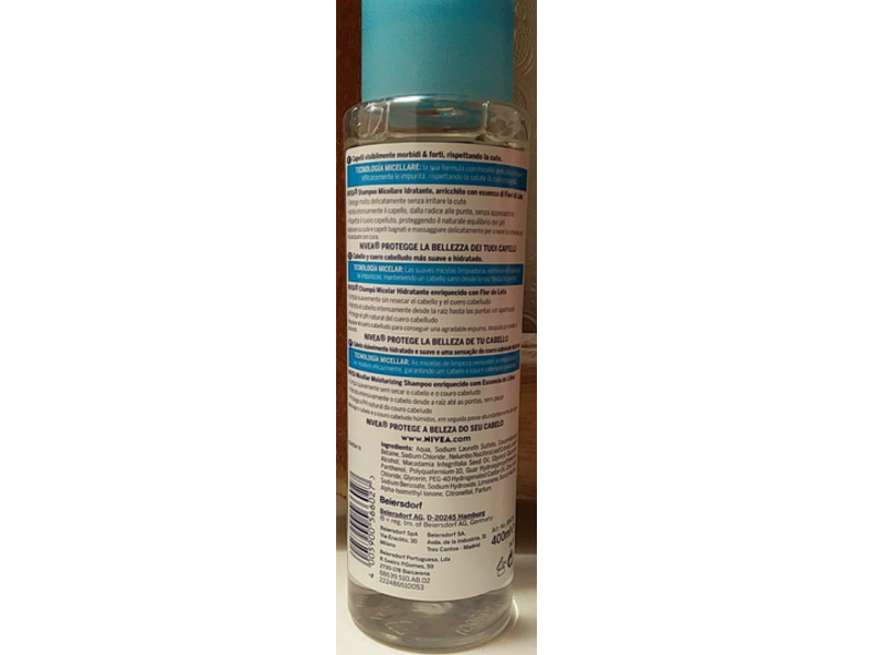 Nivea Moisturizing Micellar Shampoo, Lotus Essence, 400 mL