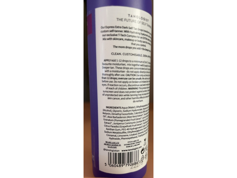 Tanologist Face + Body Drops, Extra Dark, 1.01 fl oz/30 mL
