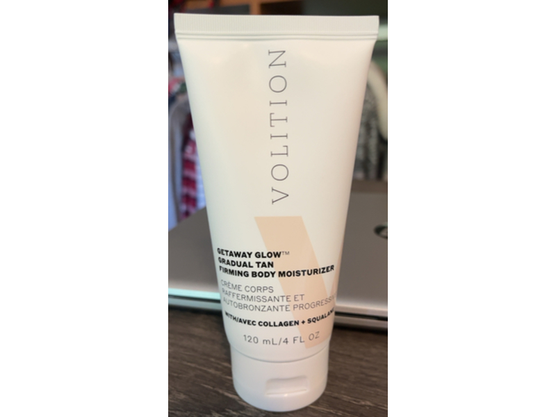 Volition Getaway Glow Gradual Tan Firming Body Moisturizer, Avec Collagen + Squalene, 4 fl oz/120 mL