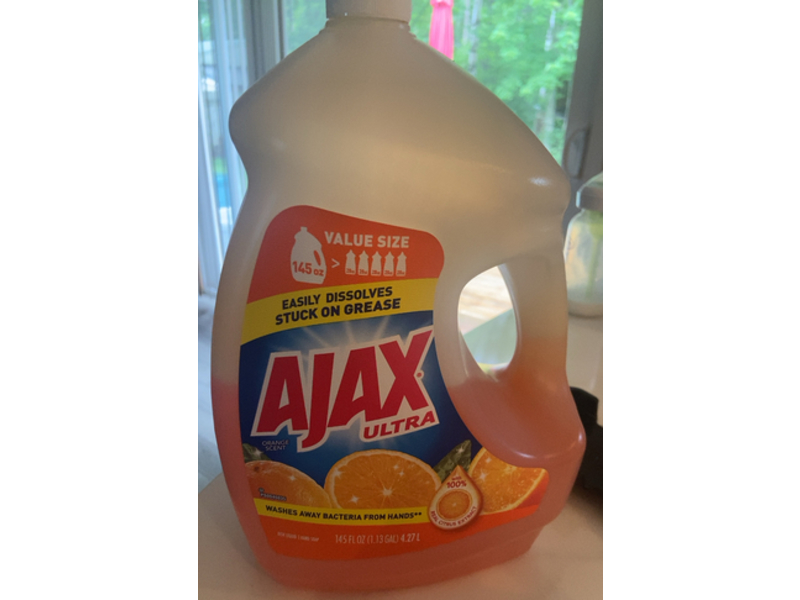 Ajax Ultra Dish Liquid Hand Soap, Orange Scent 145 fl oz/4.27 L, Pack Of 4