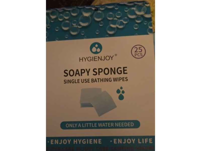 Hygienjoy Soapy Sponge Single Use Bathing Wipes, 25 Count