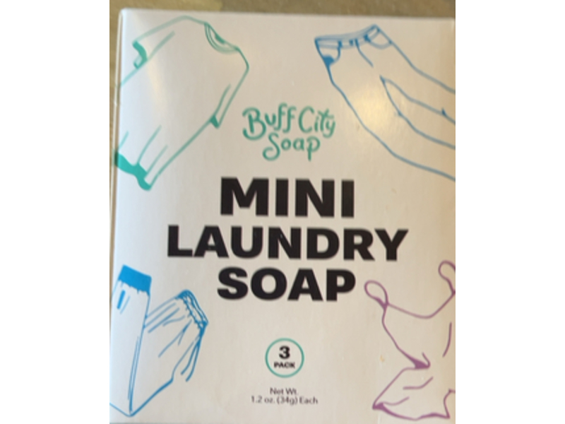 Buff City Soap Mini Laundry Soap, 1.2 oz/34 g