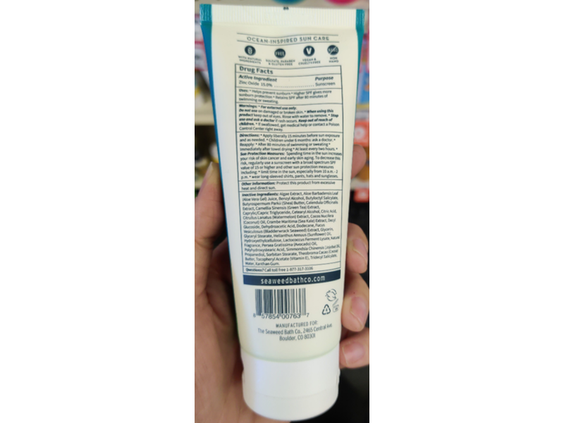 The Seaweed Bath Co. Everyday Mineral Sunscreen Lotion, SPF 40, 3.4 fl oz/100 mL