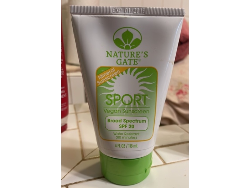 Natures Gate Sport Vegan Sunscreen, SPF 20, 4 fl oz/118 mL