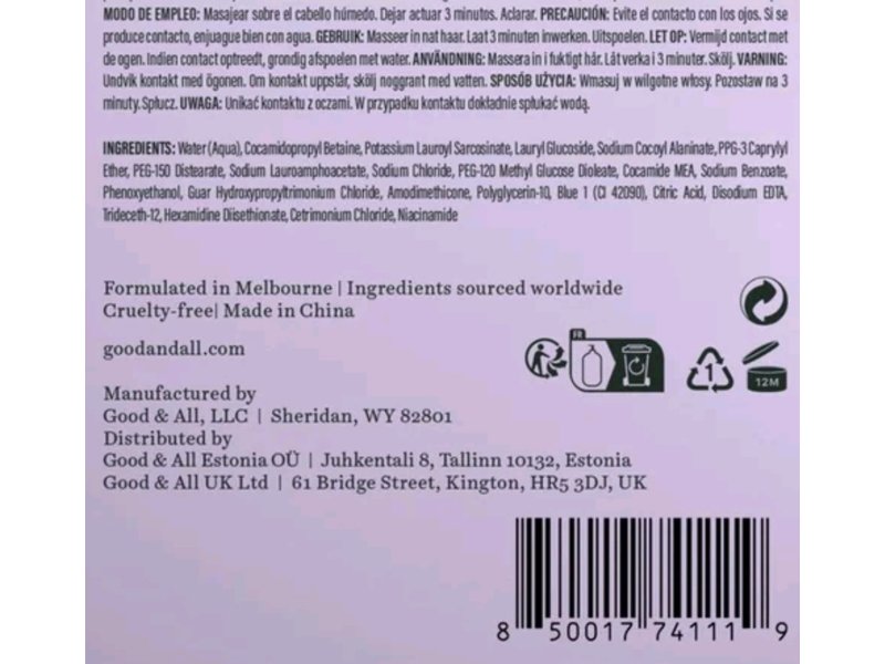 Good & All Purple Shampoo, 13.5 fl oz/400 mL