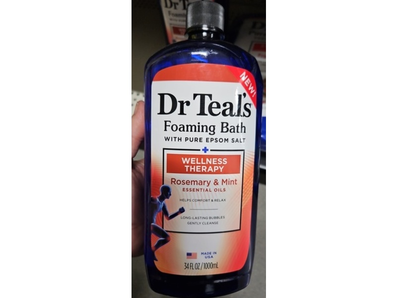 Dr Teal's Pure Epsom Salt Foaming Bath, Wellness Therapy, 34 fl oz/1000 mL