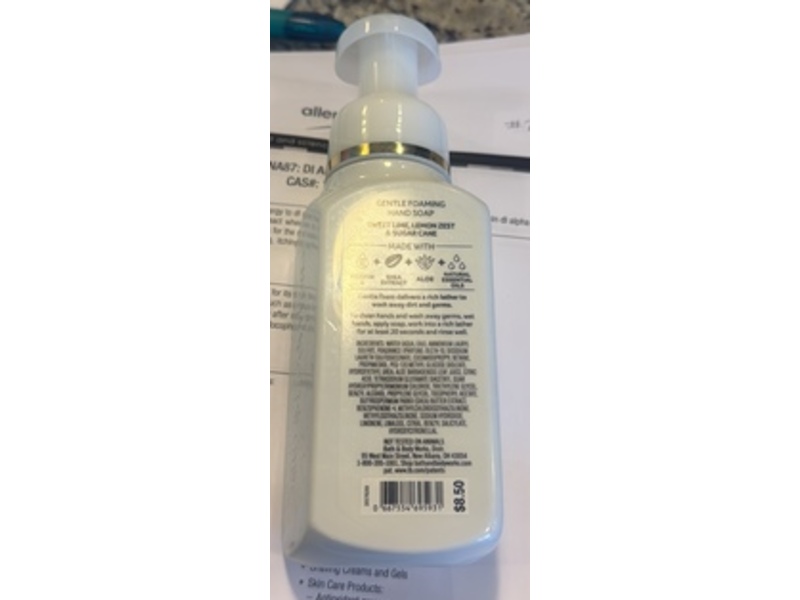 Bath & Body Works Gentle Foaming Hand Soap, Kitchen Lime, 8.75 fl oz/259 mL
