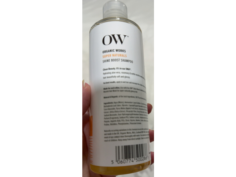 Organic Works Super Naturals Shine Boost Shampoo, 10.14 fl oz/300 mL