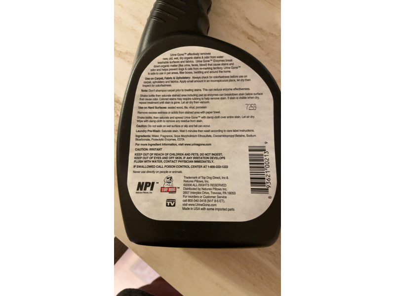 Urine Gone! Pet Stain Remover & Odor Eliminator for Dog and Cat 24 Fl Oz (1pack)