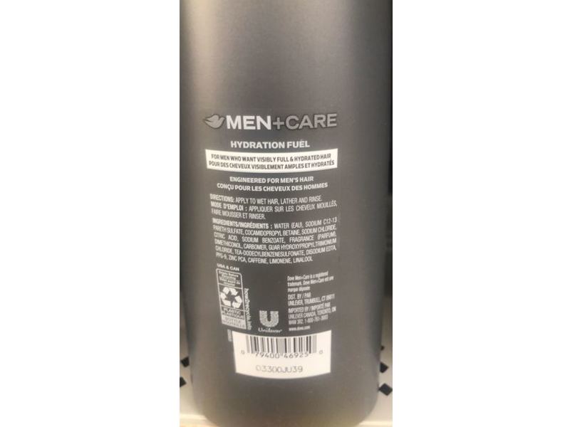 Dove Men +Care Fortifying Shampoo + Conditioner, Hydration Fuel, 20.4 fl oz/603 mL