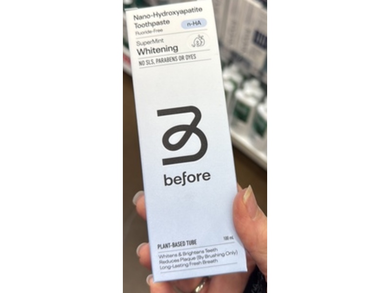 Before n-HA Nano-Hydroxyapatite Toothpaste, Supermint Whitening, 100 mL