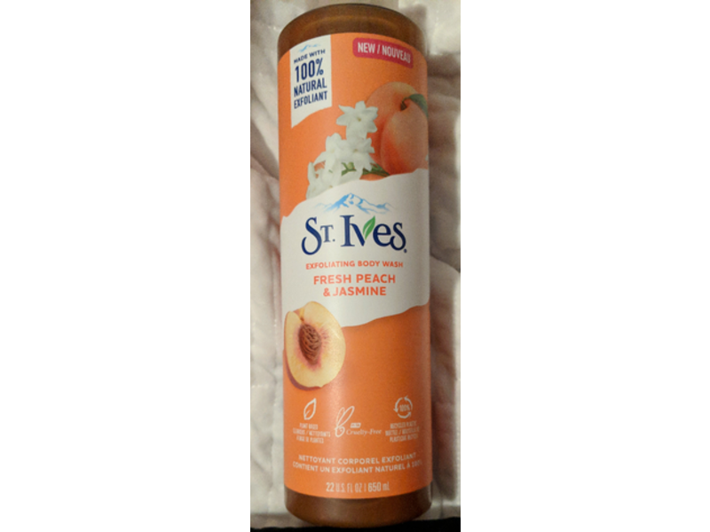 Stives Exfoliating Body Wash, Fresh Peach & Jasmine, 22 fl oz/650 mL