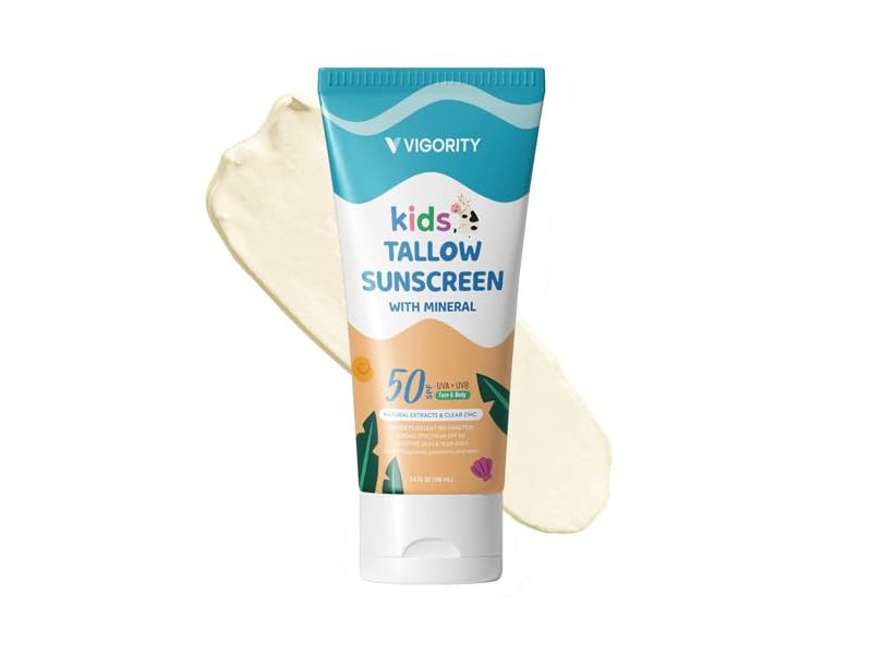 Vigority Kids Tallow Mineral Sunscreen, SPF 50, 3.4 fl oz/100 mL