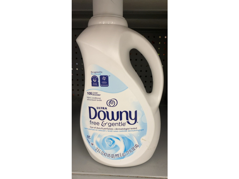 Ultra Downy Fabric Conditioner, Free & Gentle, 105 Loads, 77 fl oz/2.3 L