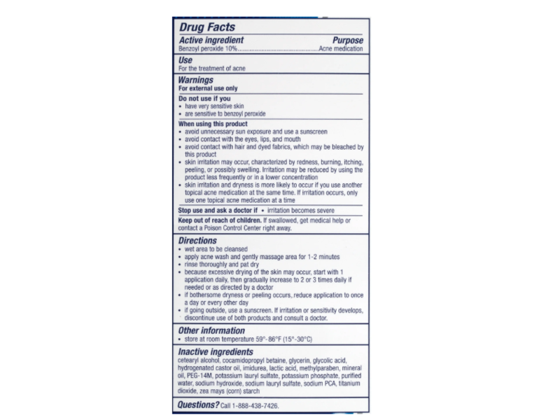 Panoxyl Acne Foaming Wash Benzoyl Peroxide 10%, 5.5 oz/156 g