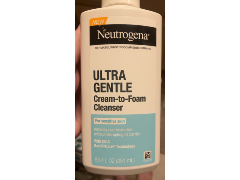 Neutrogena Ultra Gentle Cream - To - Foam Cleanser, 8.5 fl oz/251 mL