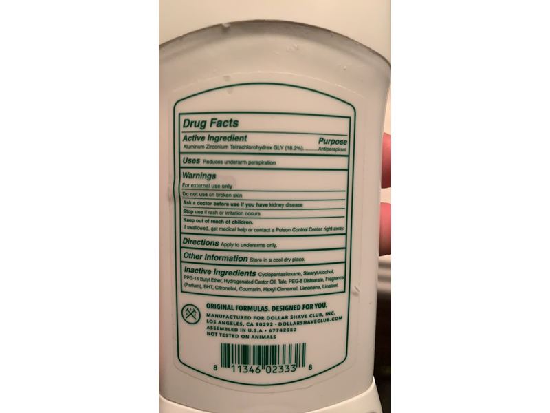 Dollar Shave Club Grounds Keeper Antiperspirant, Bergamot White Musk, 2.7 oz/76 g