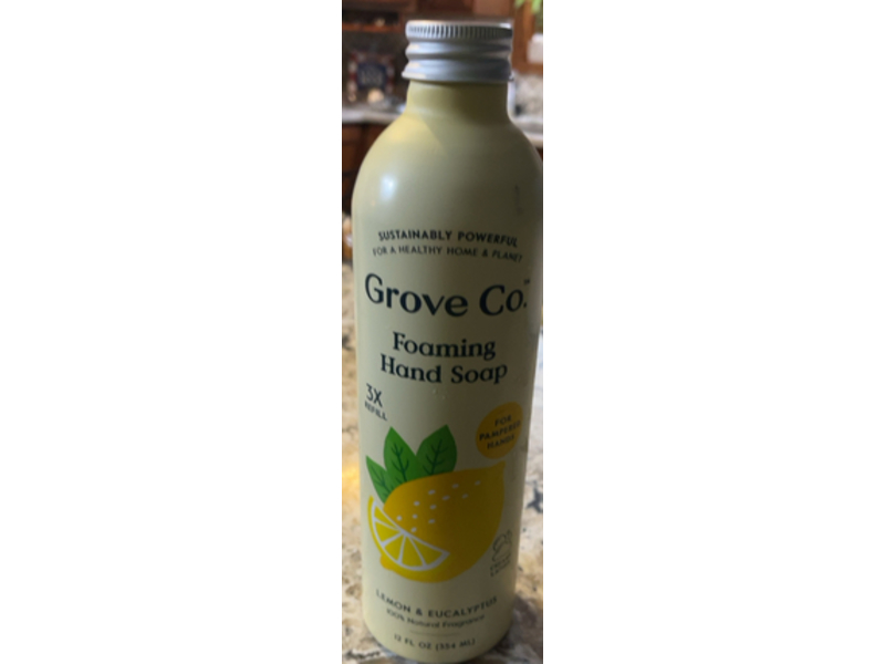 Grove Co Foaming Hand Soap, Lemon & Eucalyptus, 12 fl oz/354 mL