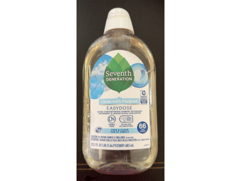 Seventh Generation Ultra Concentrated Laundry Detergent, Free & Clean, 66 Loads, 23.1 fl oz/683 mL