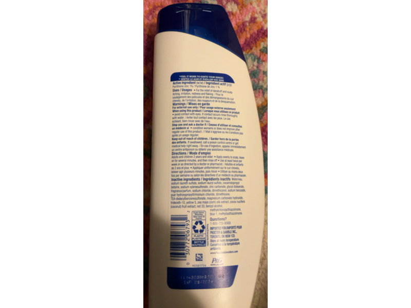 Head & Sholders Pyrithione Zinc Dandruff Shampoo, Coconut, 370 mL