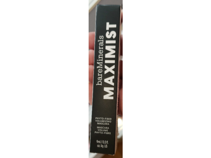 bareMinerals MAXIMIST Phyto-Fiber Volumizing Mascara, Maximum Black, 0.3 fl oz/9 mL