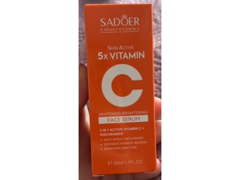 Sadoer Vitamin C Face Serum, 1.1 fl oz/30 mL, Pack Of 2