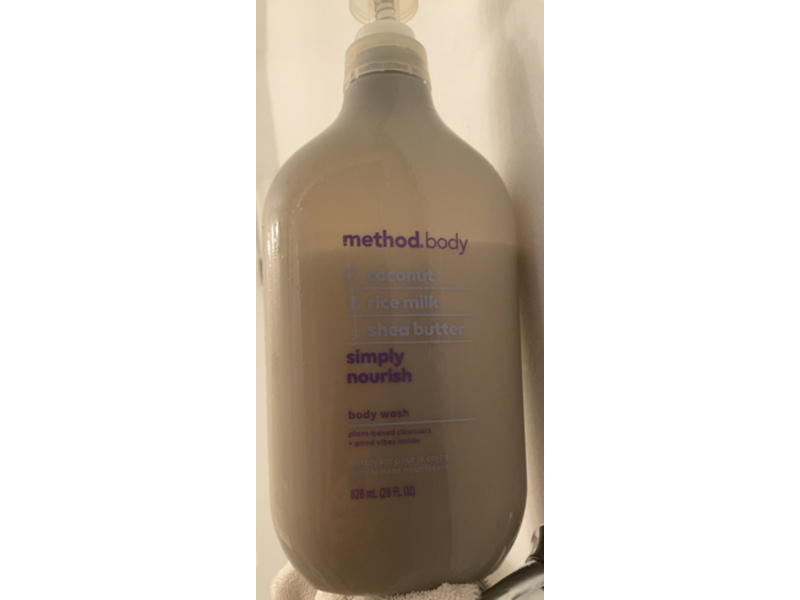 Method Simply Nourish Body Wash, Coconut, Rice Milk, Shed Butter, 28 fl oz/828 mL
