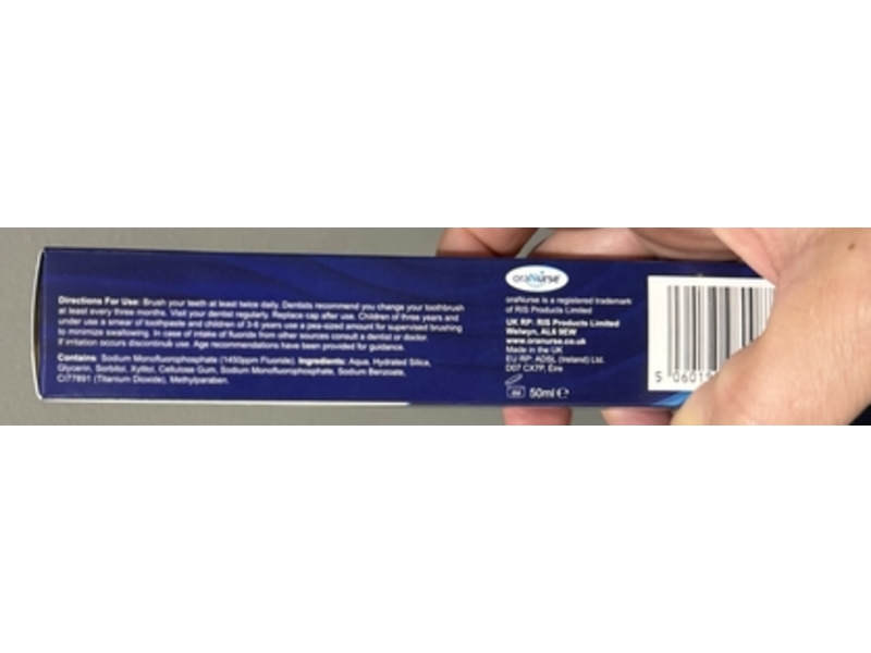 OraNurse Unflavoured Toothpaste, 50 mL