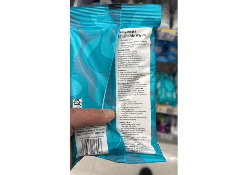 Walgreens Flushable Wipes, 20 Count