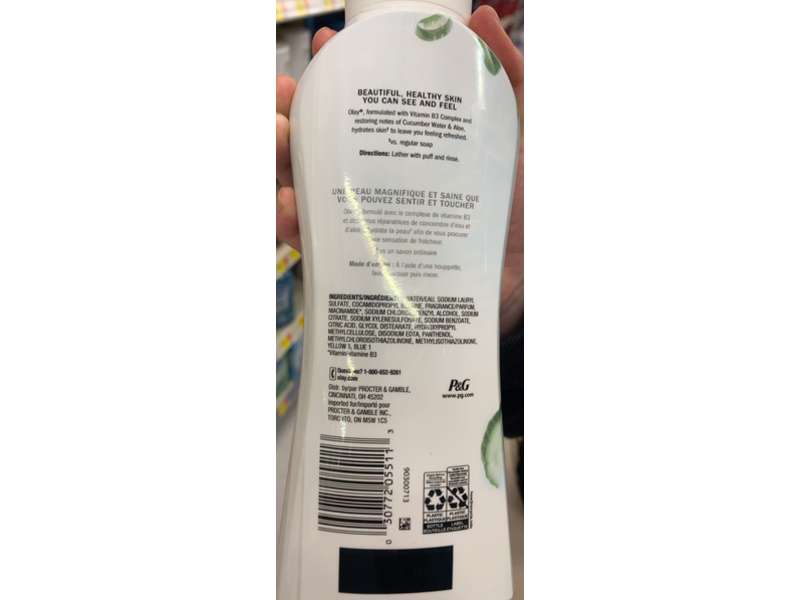 Olay Fresh Outlast Body Wash, Cucumber Water & Aloe, 22 fl oz/650 mL, Pack Of 4