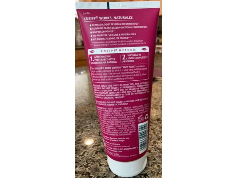 Kneipp Body Lotion, Soft Skin, Almond Blossom, 6.76 fl oz/200 mL