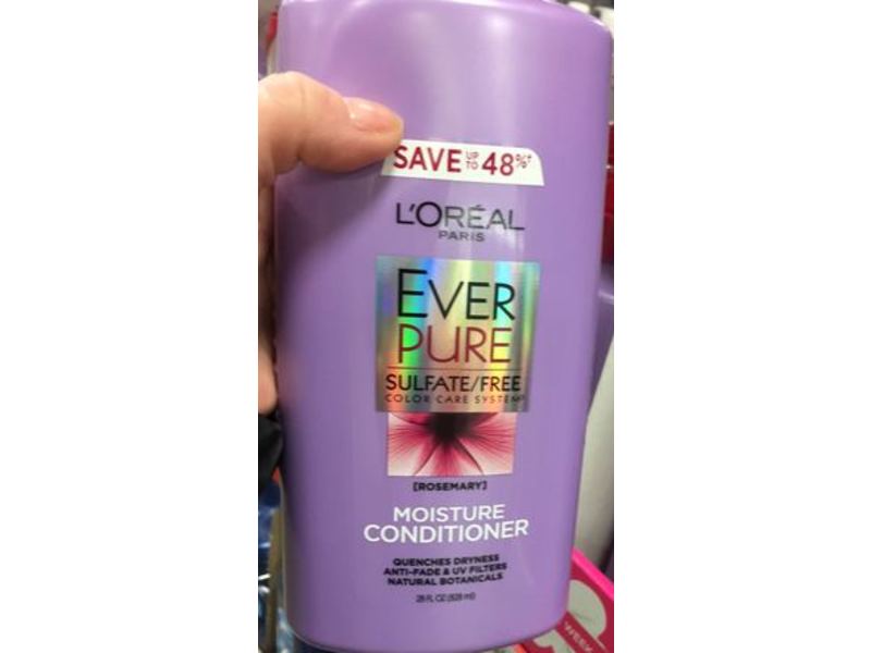 L'Oreal Paris EverPure Moisture Conditioner, Rosemary, 28 fl oz/828 mL