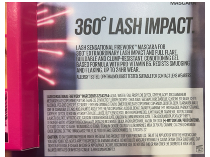 Maybelline New York Fire Work Mascara, Blackest Black, 0.33 fl oz/10 mL, Pack Of 3