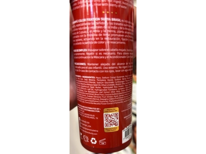 Surya Brasil Color Fixation Restorative Shampoo, 8.45 fl oz/250 mL