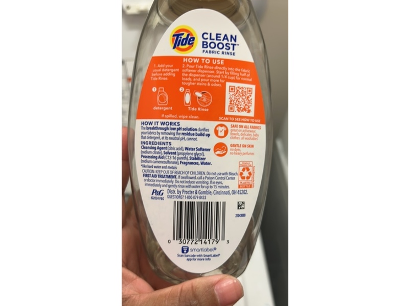 Tide Fabric Rinse, Clean Boost, 16 fl oz/473 mL