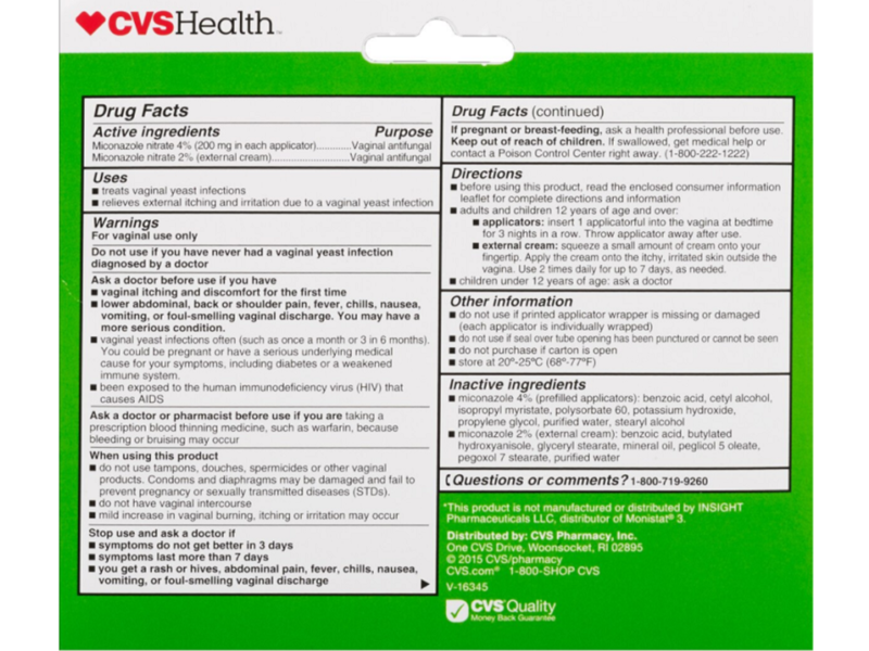 CVS Health Miconazole 3 Vaginal Cream, 0.18 oz (5 g)