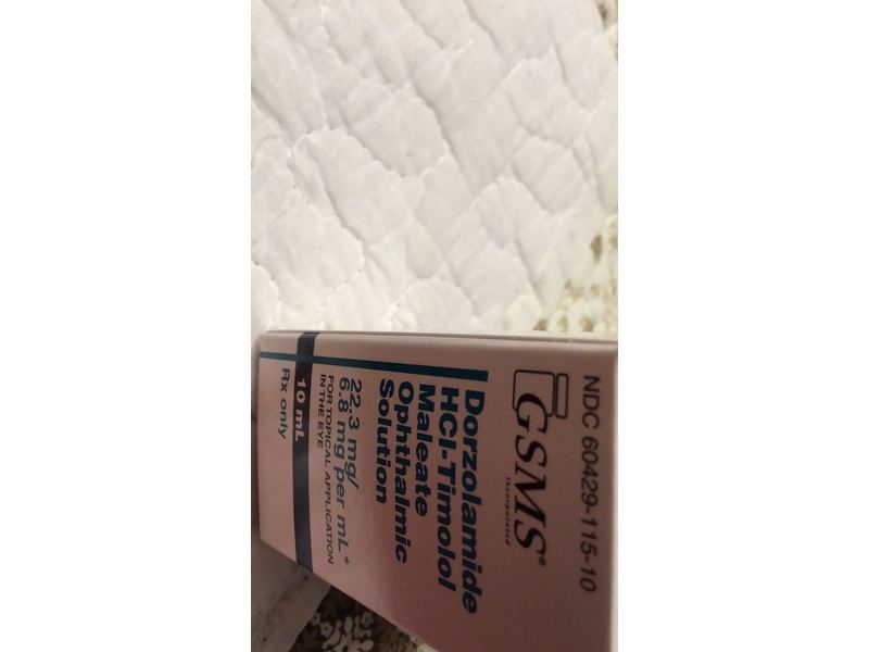 Dorzolamide HCl and Timolol Maleate Ophthalmic Solution, 10 mL, GSMS Pharma (RX)