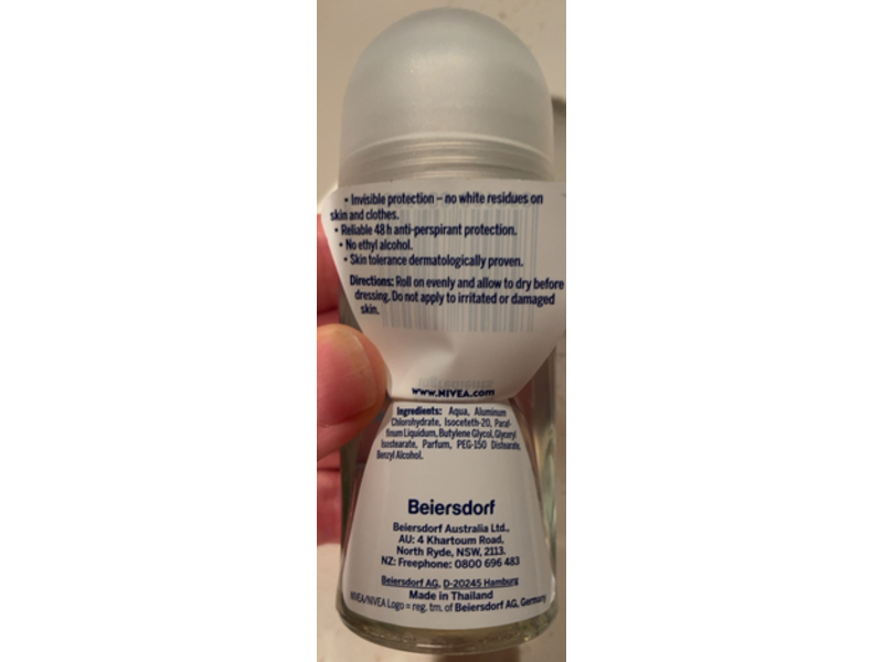 Nivea Roll On Antiperspirant Pure Invisible, 50 mL
