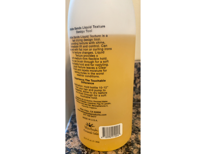 White Sands Liquid Texture Firm Hold Hairspray, Root Boost, Flat Ironing, 33.8 oz/1 L