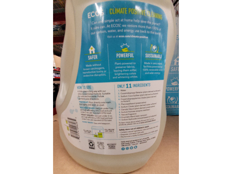 Ecos Plant Powered Laundry Detergent, Lavender, 230 Loads, 210 fl oz/6.21 L