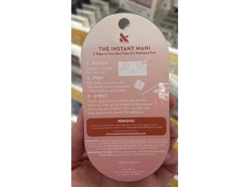 Olive & June Mani Minimalist Instant Press-On Nails, Taupe Jelly Chrome, 42 Count