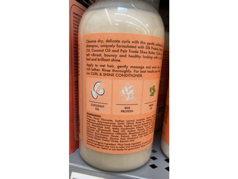 SheaMoisture Curl & Shine Shampoo, Coconut & Hibiscus, 13 fl oz /384 mL