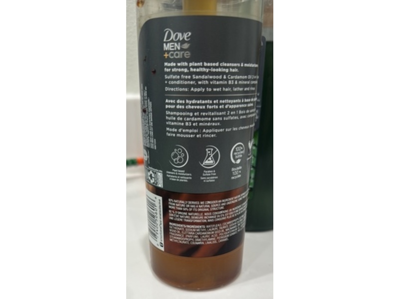 Dove Men+Care 2-In-1 Shampoo + Conditioner, Sandalwood & Cardamom Oil, 17.5 fl oz/517 mL