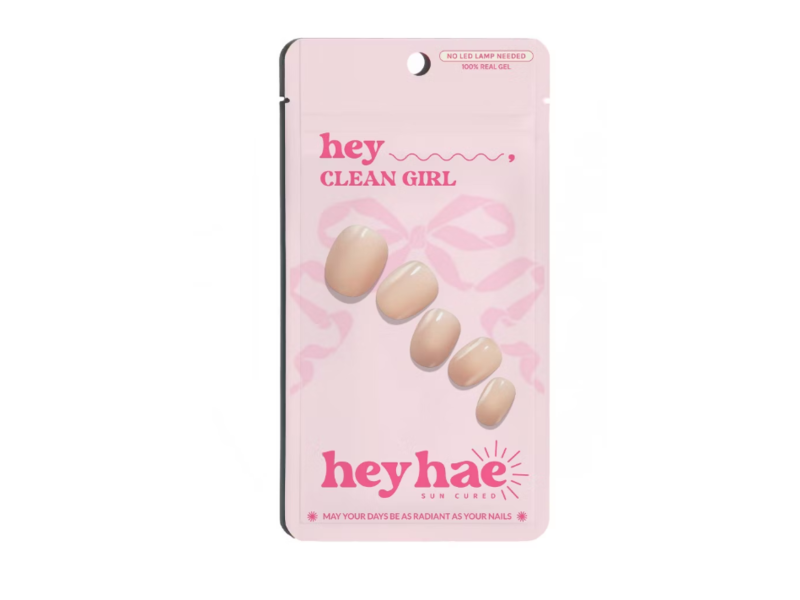 Hey hae Sun Cured Gel Nail Strips, Hey, Clean Girl, Count 28