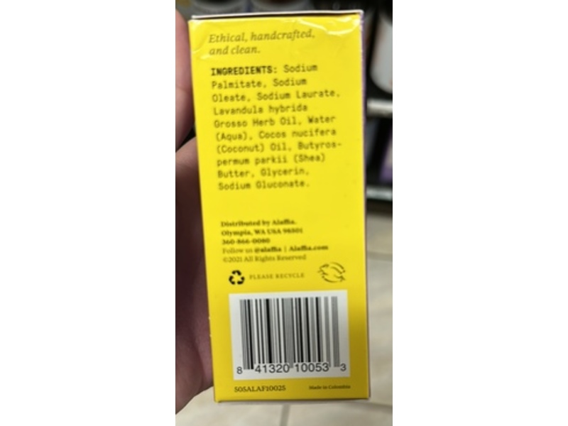 Alaffia Everyday Shea Triple Milled Soap, Lavender, 8 oz/227 g, 2 Pack