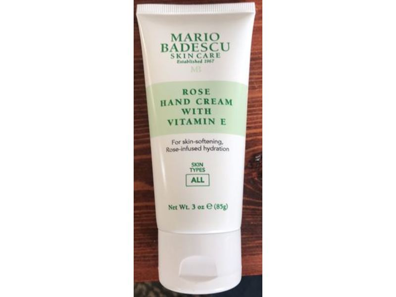 Mario Badescu Skincare Rose Hand Cream, Vitamin E, 3 oz/85 g