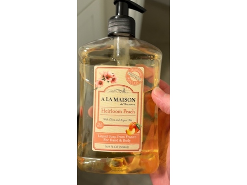 A La Maison de Provence Liquid Hand & Body Soap, Heirloom Peach, 16.9 fl oz/500 mL
