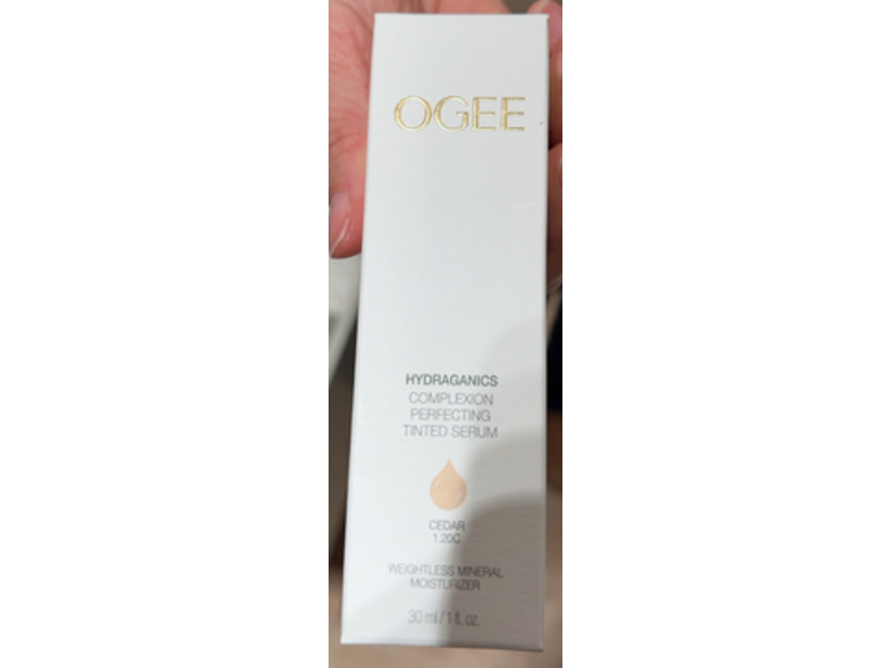 Ogee Complexion Perfecting Tinted Serum Moisturizer, Cedar 1.20C, 1 fl oz/30 mL