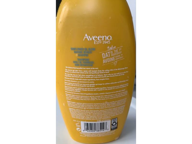 Aveeno Shampoo, Sunflower Oil Based, 12 fl oz/354 mL